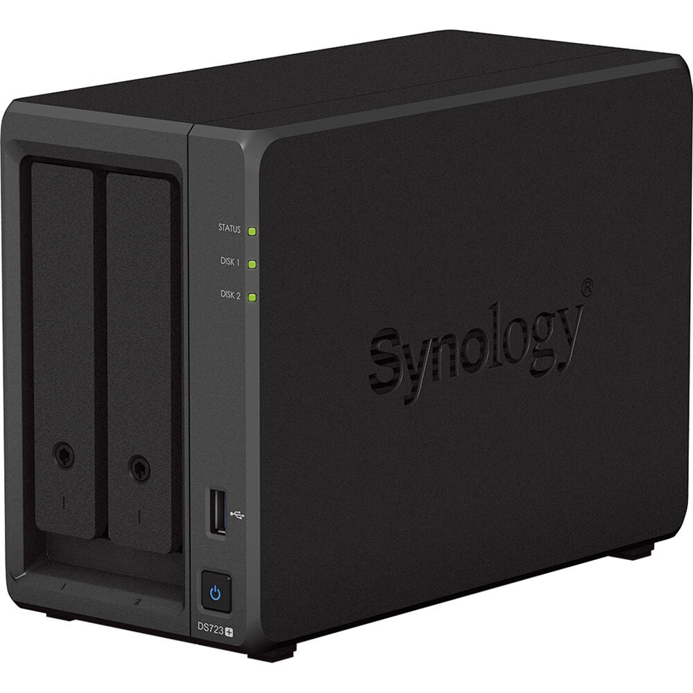 Synology DiskStation DS723+ – 2-Bay / AMD Ryzen R1600 / 2GB RAM / USB / LAN / 3-Year Warranty