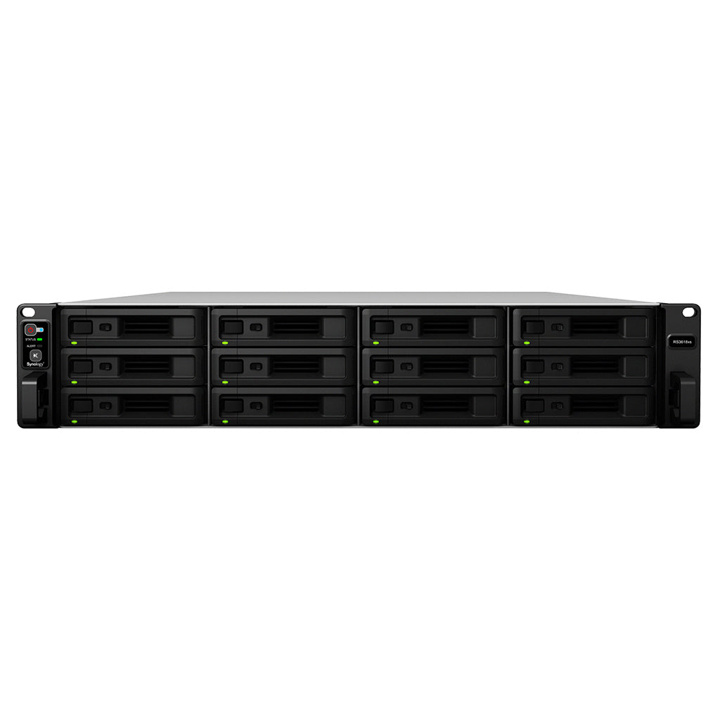 Synology RackStation RS3618xs – 12-Bay / Intel Xeon D-1521 / 8 GB RAM / USB / LAN / 5-Year Warranty (Rail-Kit Included)