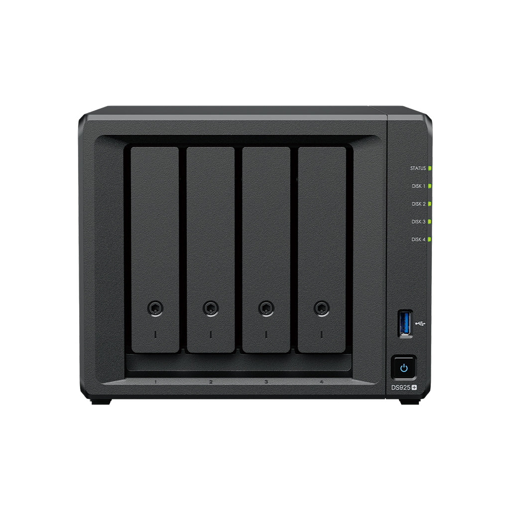 Synology DiskStation DS925+ – 4-Bay / Intel Celeron J4125 / 4GB RAM / USB / LAN / 3-Year Warranty