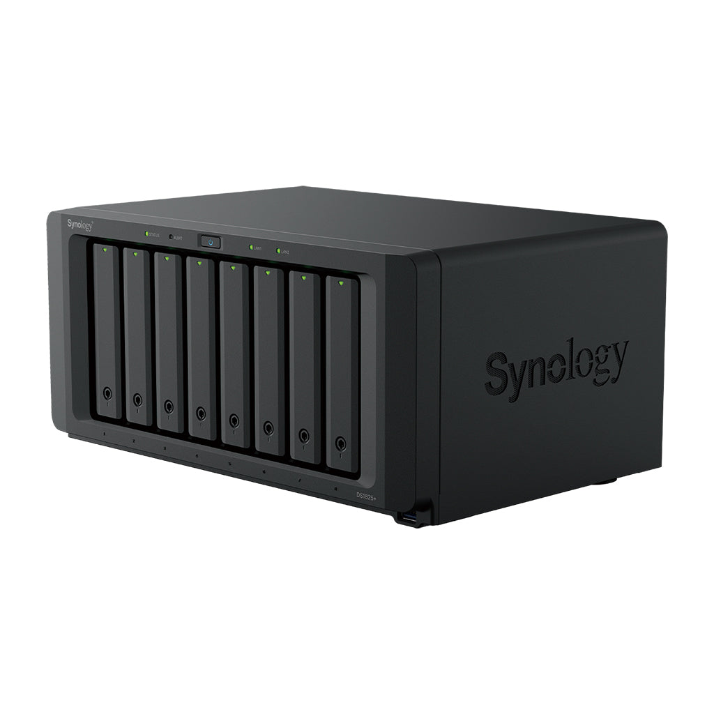 Synology DiskStation DS1825+ – 8-Bay / AMD Ryzen V1500B / 8 GB RAM / USB / LAN / 3-Year Warranty