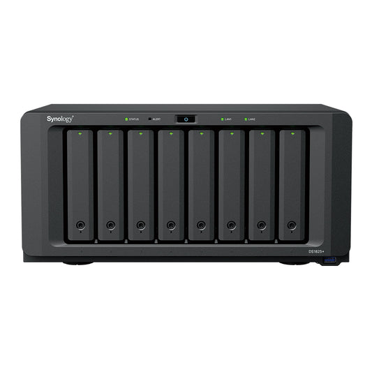 Synology DiskStation DS1825+ – 8-Bay / AMD Ryzen V1500B / 8 GB RAM / USB / LAN / 3-Year Warranty
