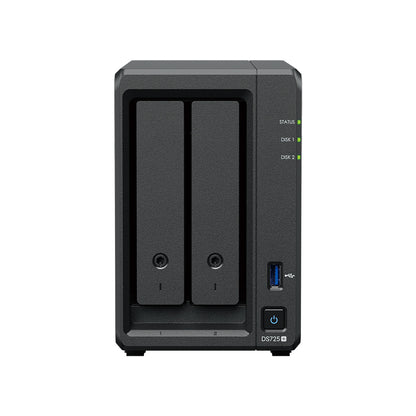 Synology DiskStation DS725+ – 2-Bay / AMD Ryzen R1600 / 2GB RAM / USB / LAN / 3-Year Warranty