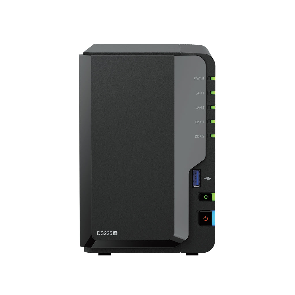 Synology DiskStation DS225+ – 2-Bay / Intel Celeron J4125 / 2GB RAM / USB / LAN / 2-Year Warranty